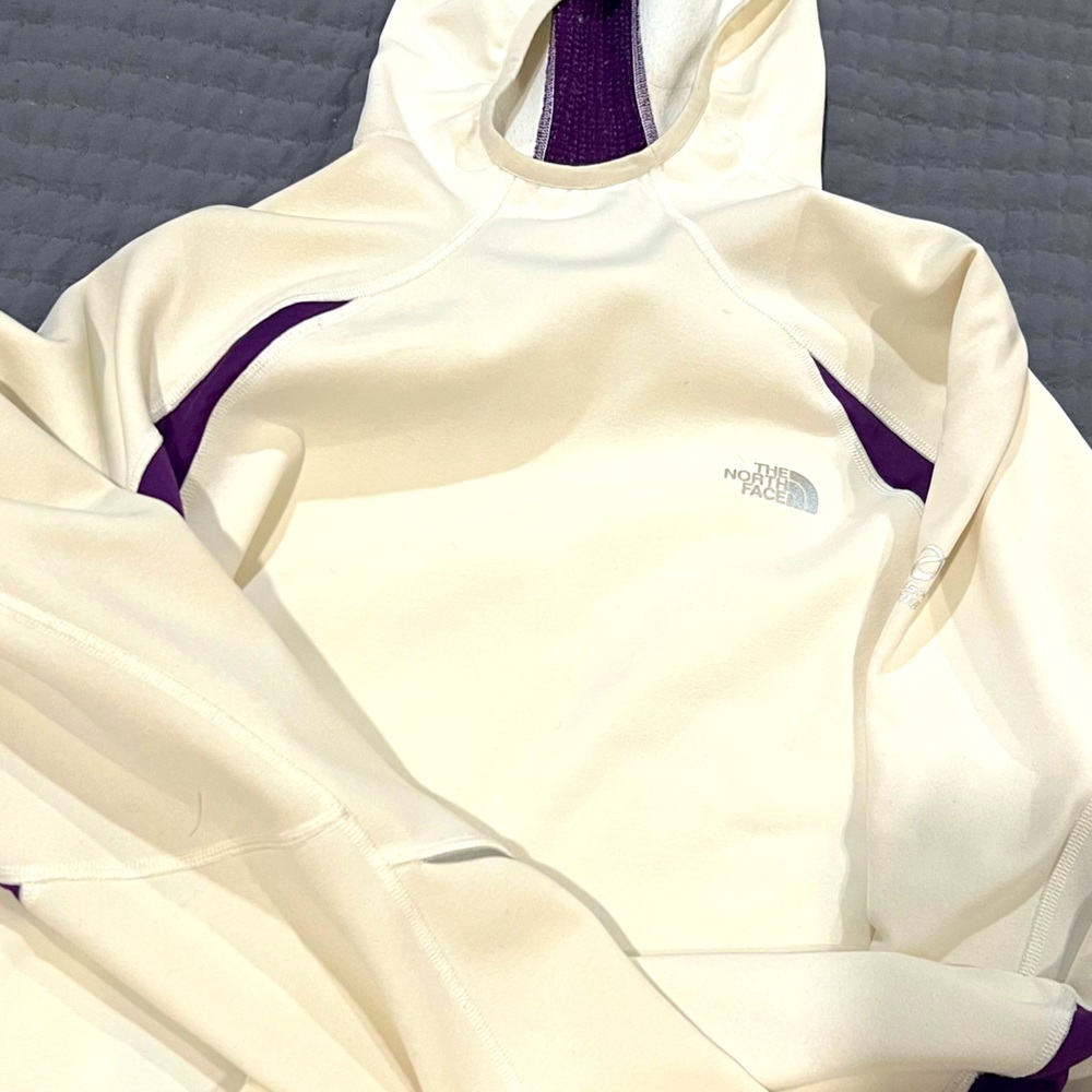 North Face Womens Hoodie - Flight Series Hoodie - purple and white  Size Large